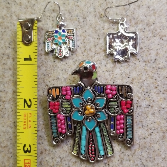 Phoenix Bird Pendant turquoise look. - Picture 8 of 8